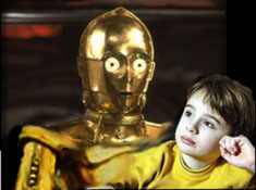 C-3PO comforts his son, Paul.